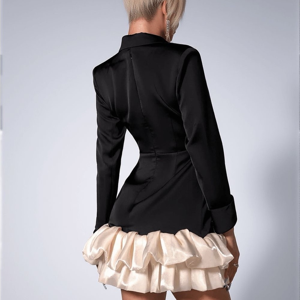 Elegant Black and Cream Dress
